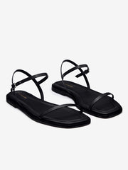 Lake Flat Sandal - Black Leather