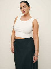Layla Linen Skirt Es - Black