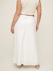 Layla Linen Skirt Es - White