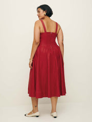 Balia Linen Dress Es - Sundried Tomato