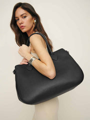 Oversized Patrizia Bag - Black Leather