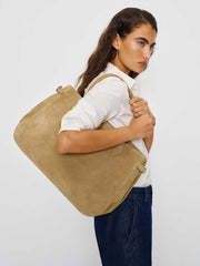 Oversized Patrizia Bag - Hazel Suede