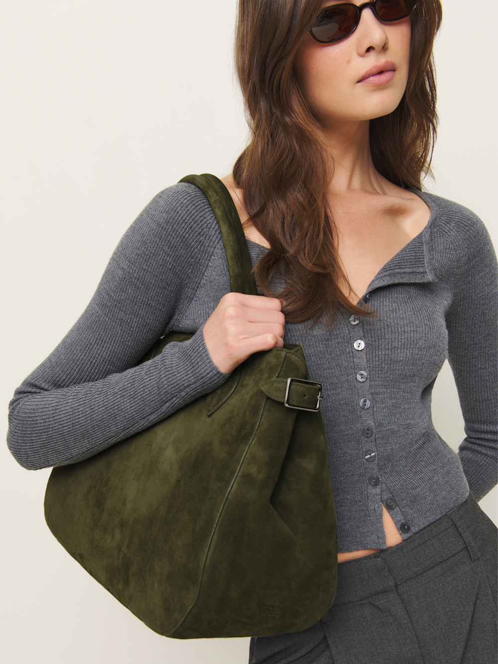 Oversized Patrizia Bag - Leccio Suede
