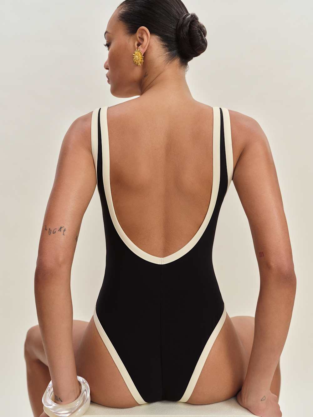 Joy One Piece Swimsuit - Black Fior