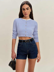 Norah Stretch High Rise 3.5” Jean Shorts - Seneca