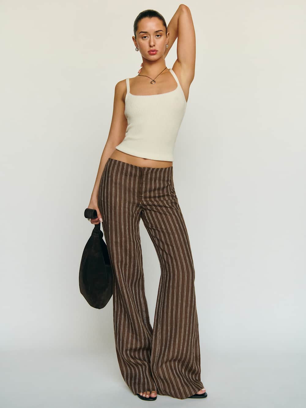 Vida Linen Low Rise Pant - Boardwalk Stripe