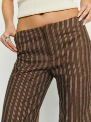 Vida Linen Low Rise Pant - Boardwalk Stripe