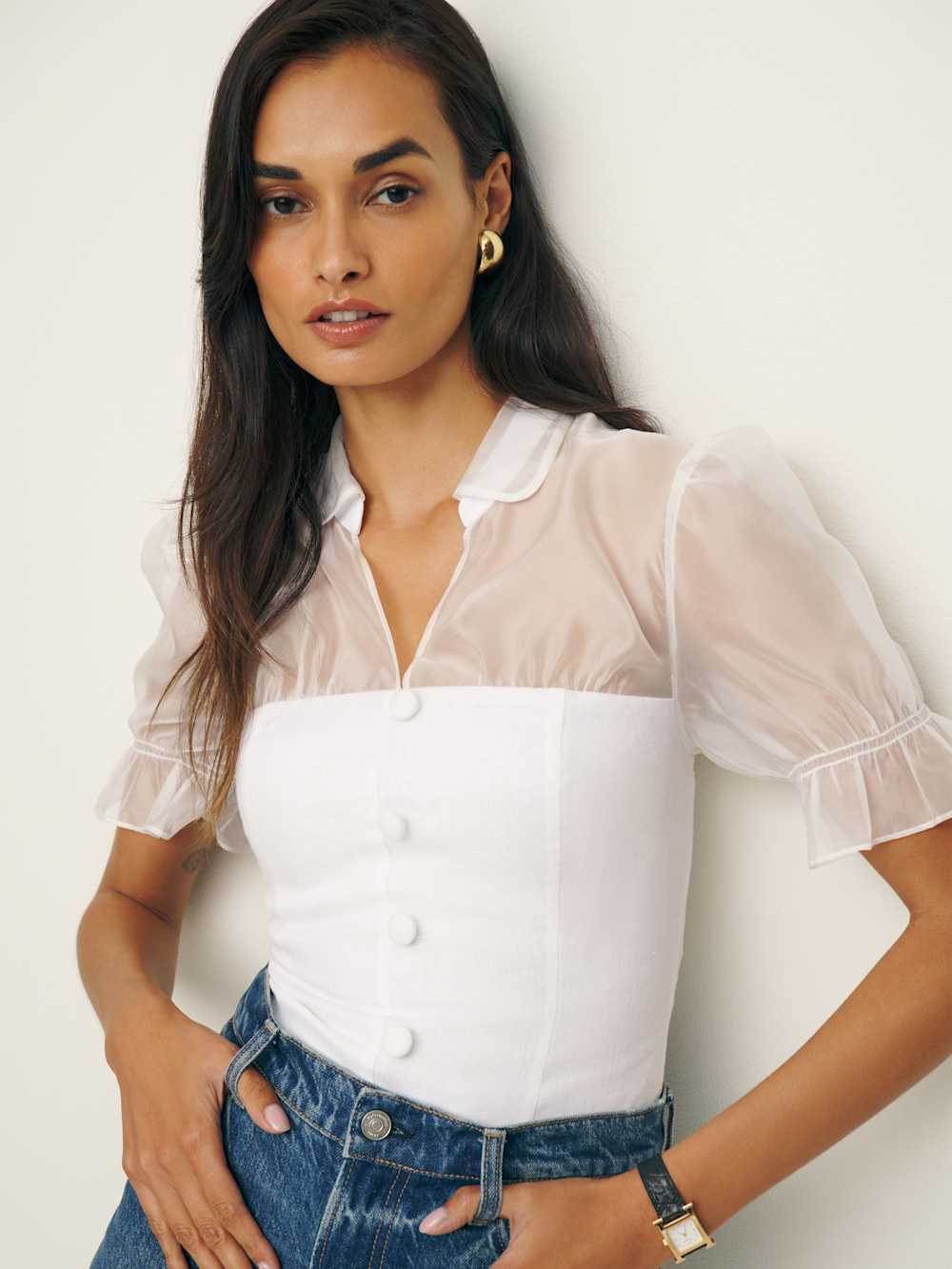 Avianna Linen Top - White