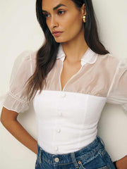 Avianna Linen Top - White