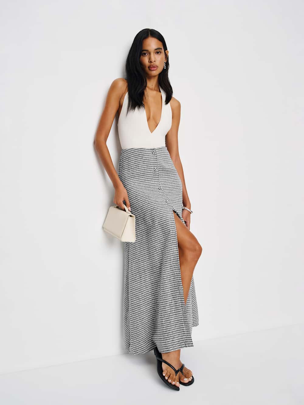 Andi Linen Maxi Skirt - Remy Check