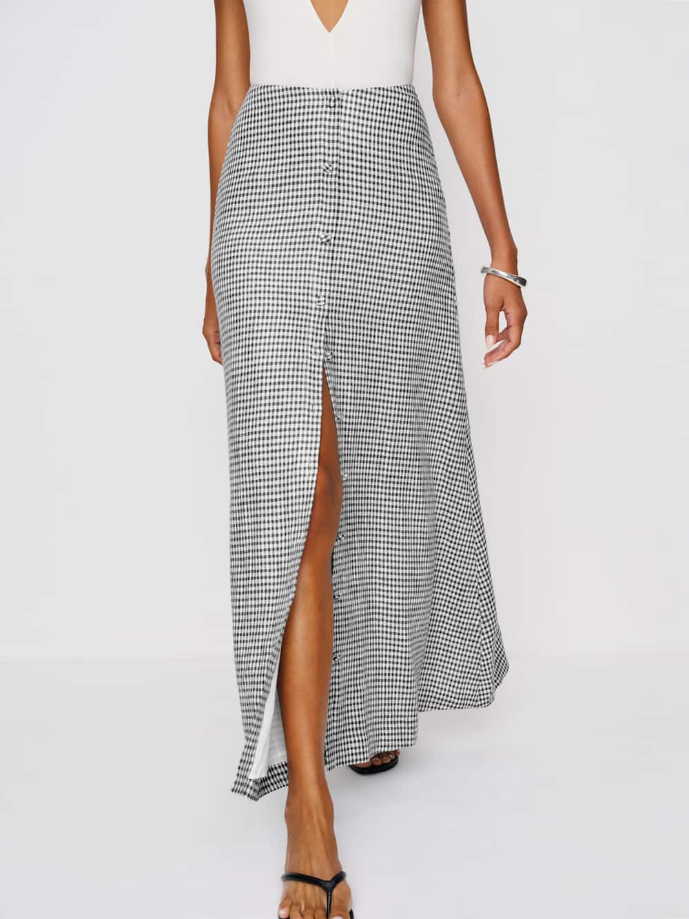 Andi Linen Maxi Skirt - Remy Check