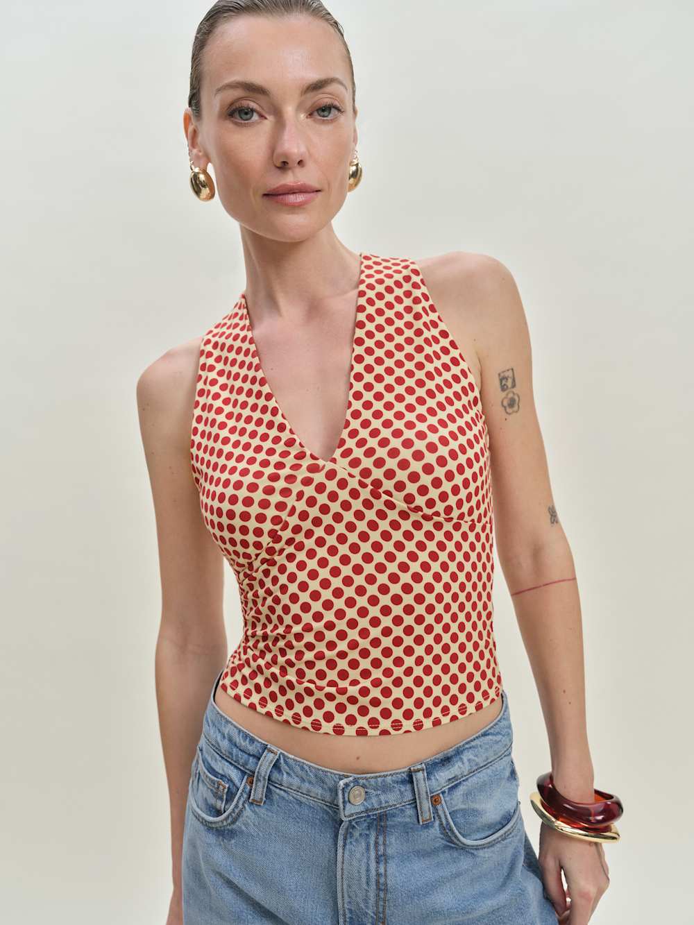 Bowie Knit Top - Pamplona Dot