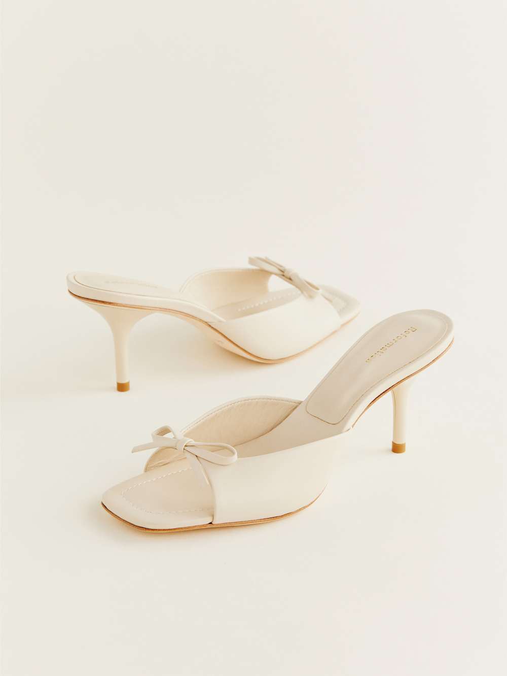 Clementine Heeled Mule Sandal - Almond Leather