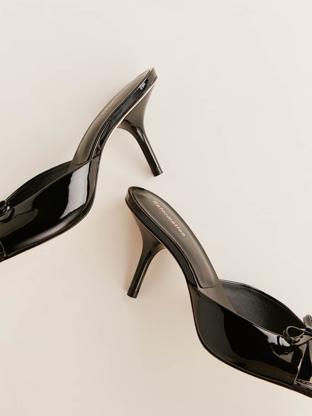 Clementine Heeled Mule Sandal - Black Patent