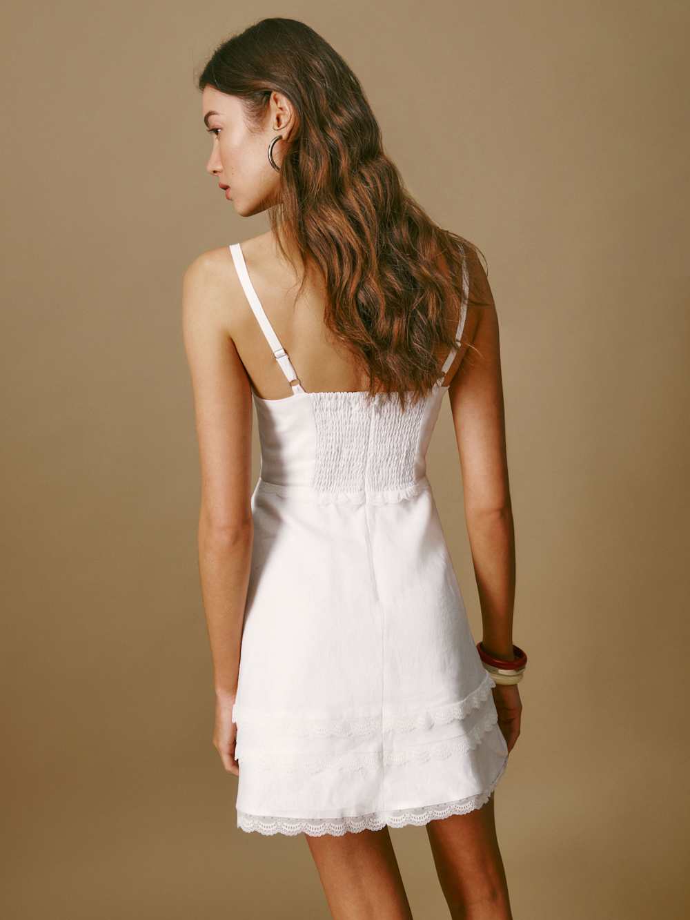 Arya Linen Dress - White