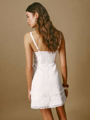 Arya Linen Dress - White