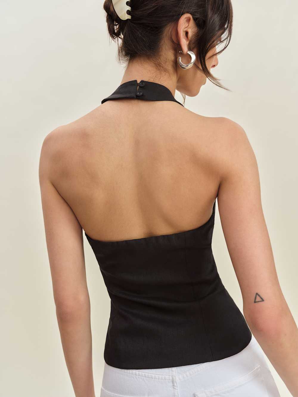 Tate Linen Top - Black