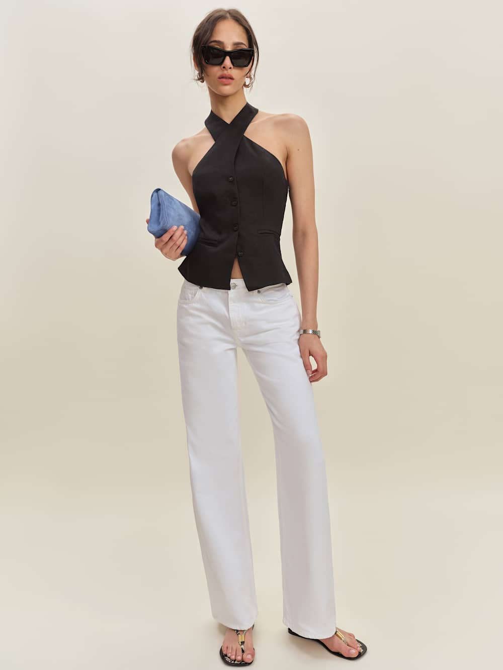 Tate Linen Top - Black