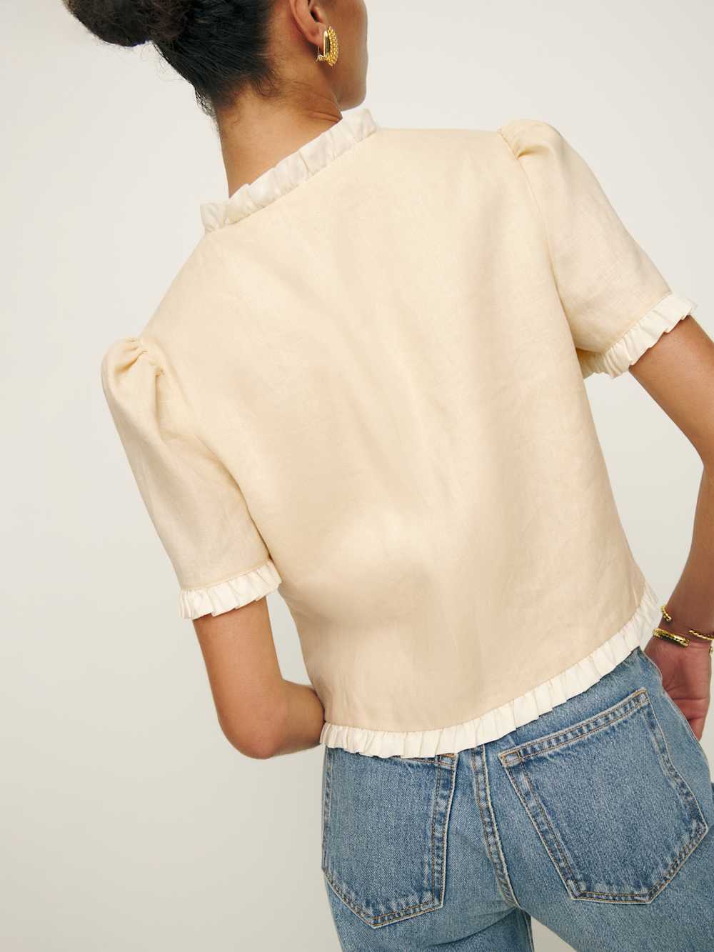 Bess Linen Top - Sugar