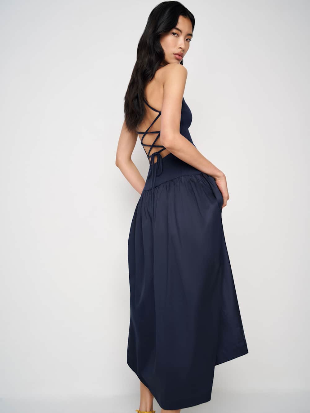 Ginny Cotton Sweater Dress - Navy