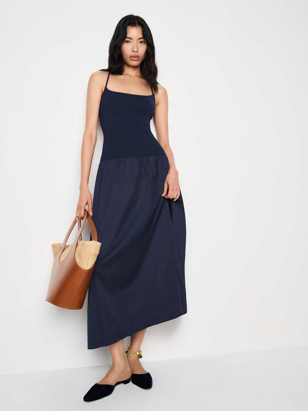 Ginny Cotton Sweater Dress - Navy