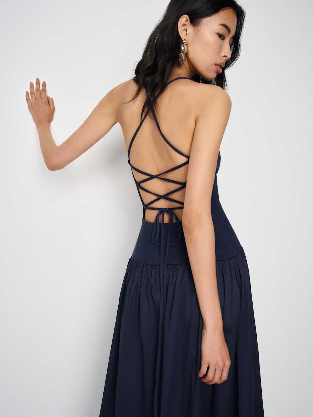 Ginny Cotton Sweater Dress - Navy