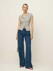 Raelynn Knit Top - Heather Grey