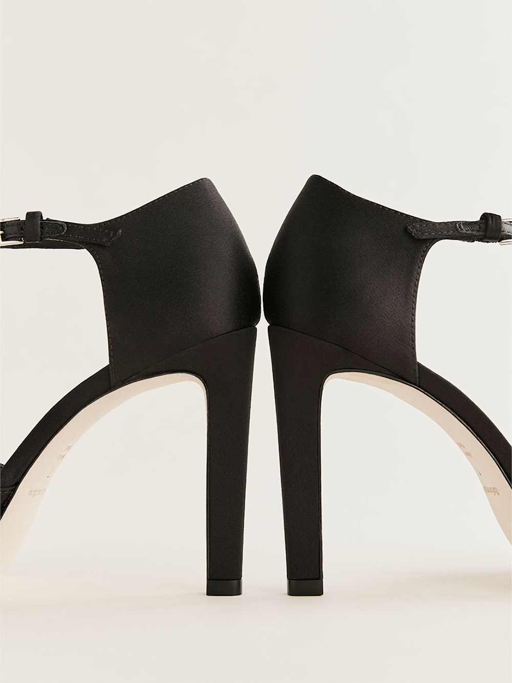 Gloria Heeled Platform Sandal - Black Satin