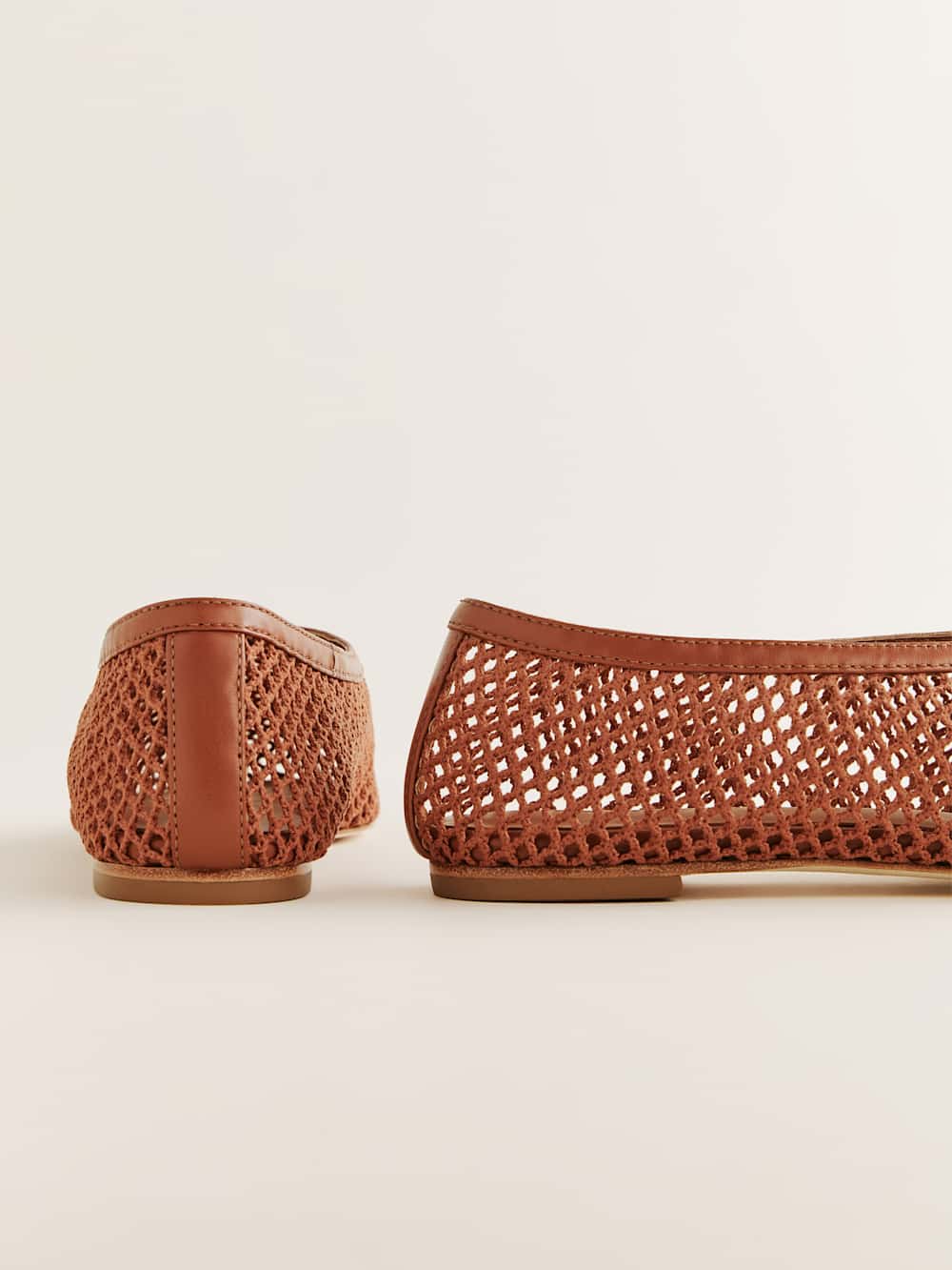 Britt Ballet Flat - Brown Crochet