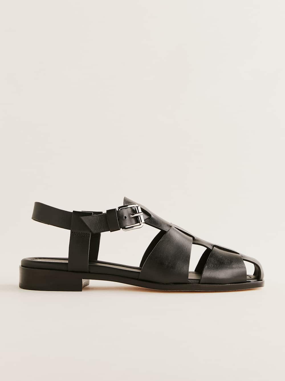 Freya Fisherman Sandal - Black Leather