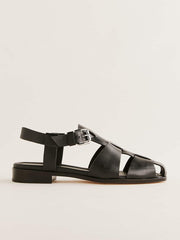 Freya Fisherman Sandal - Black Leather