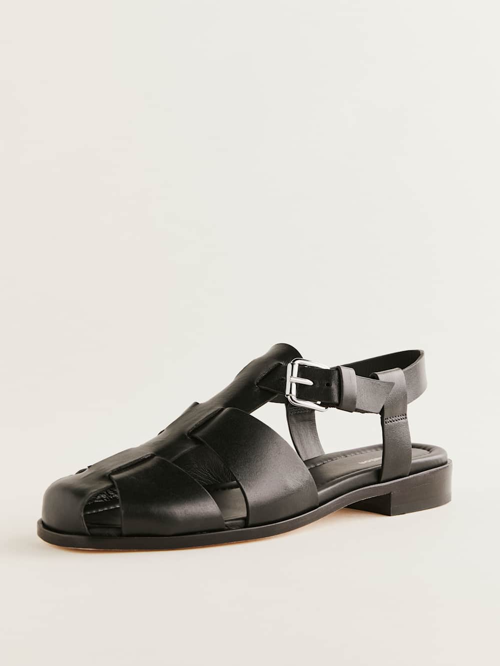 Freya Fisherman Sandal - Black Leather