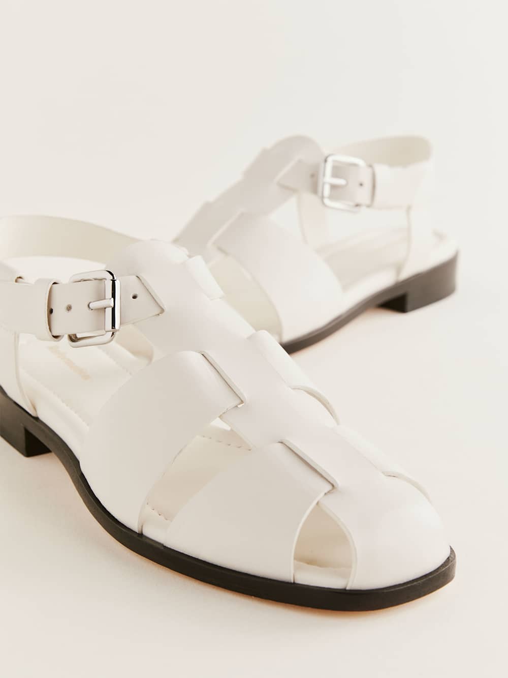 Freya Fisherman Sandal - White Leather