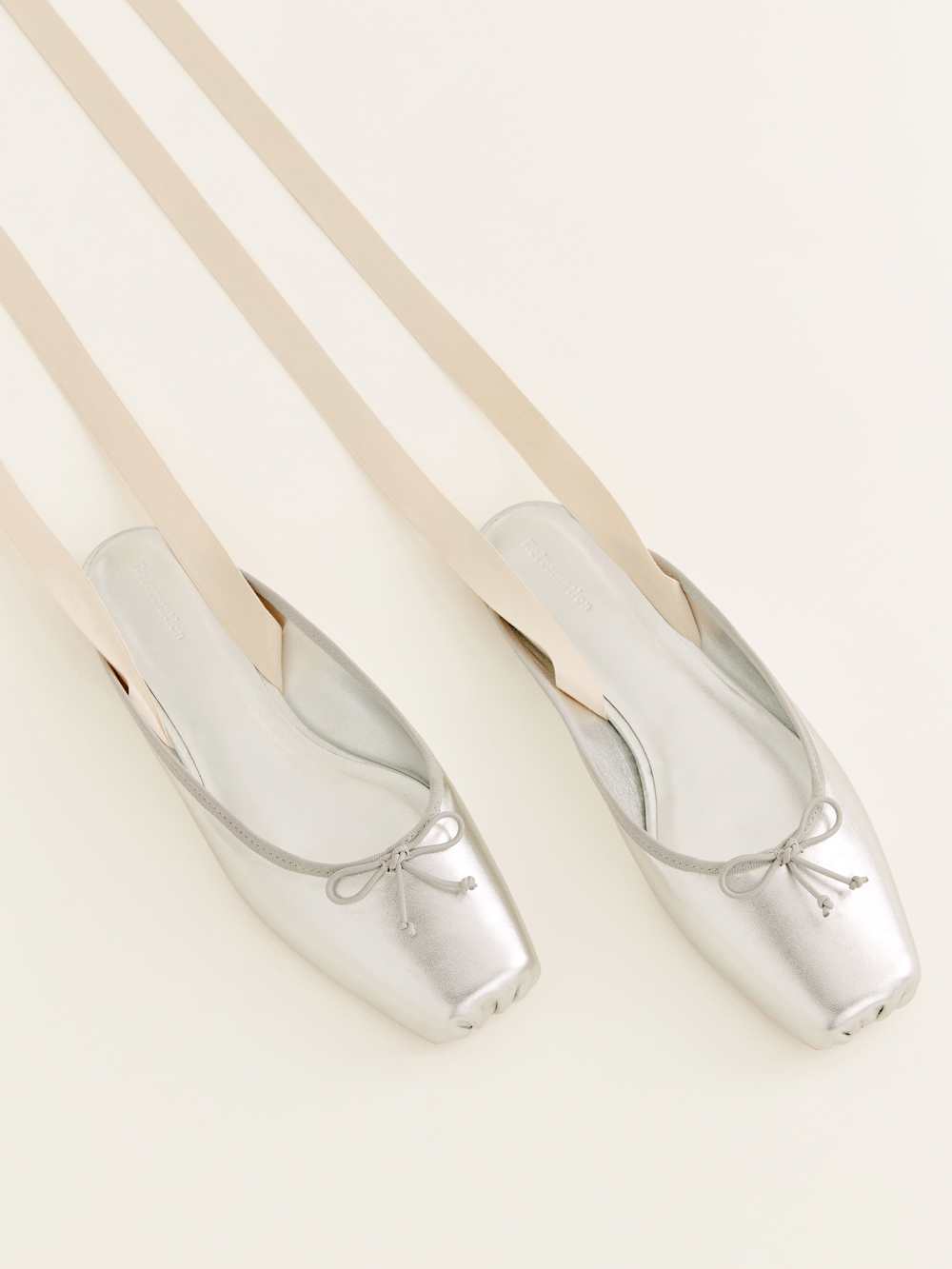 Megan Lace Up Ballet Flat - Silver