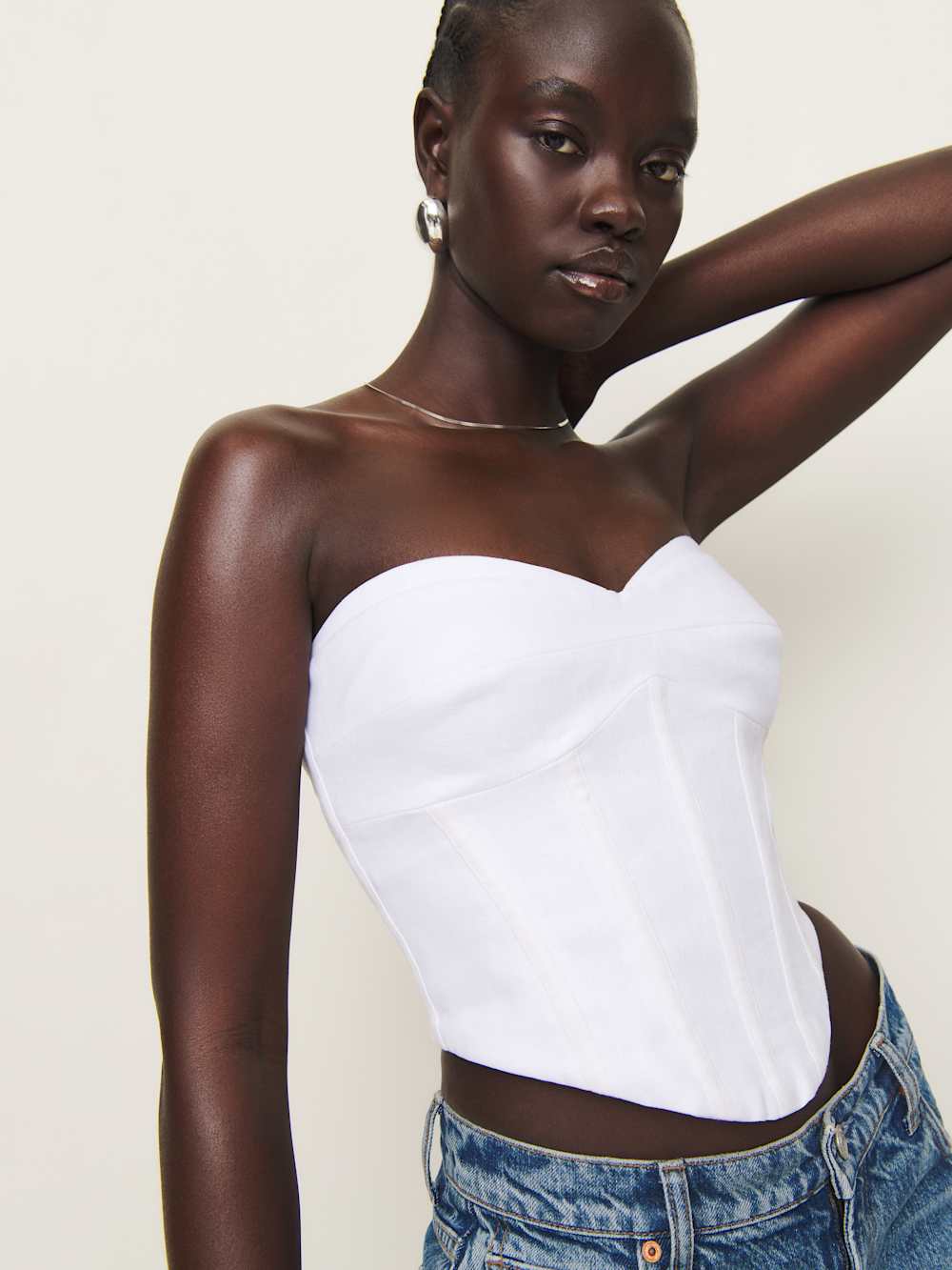 Pacie Linen Top - White
