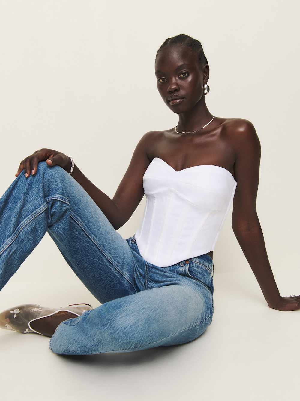 Pacie Linen Top - White