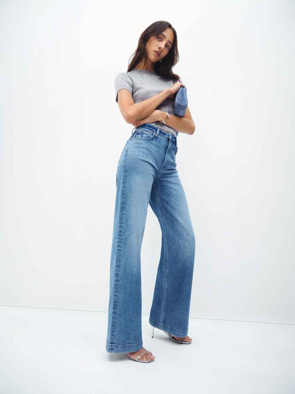 Bex Super Stretch High Rise Wide Leg Jeans - Woods