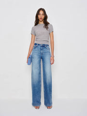 Bex Super Stretch High Rise Wide Leg Jeans - Woods