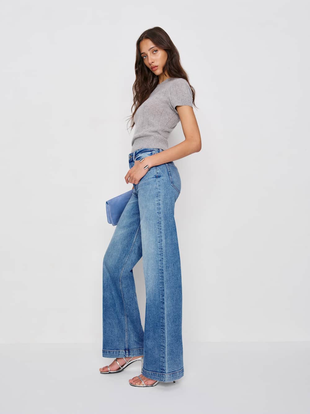 Bex Super Stretch High Rise Wide Leg Jeans - Woods