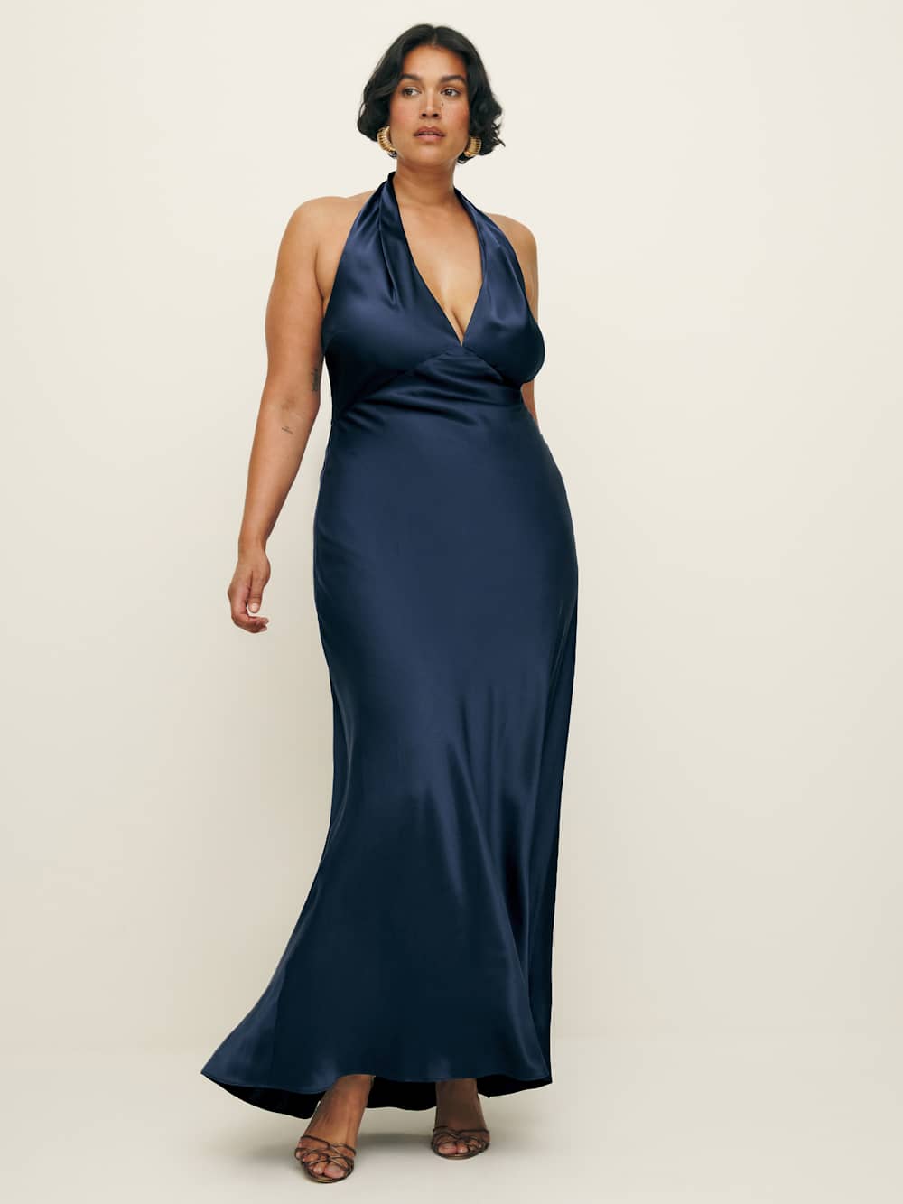 Daniela Silk Dress Es - Navy
