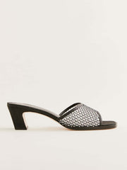 Scout Heeled Sandal - Black Rhinestone Mesh