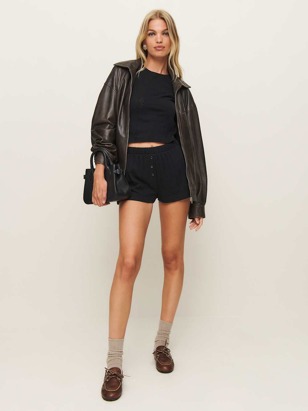 Giselle Pointelle Knit Two Piece - Black