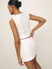 Petites Grace Linen Two Piece - White