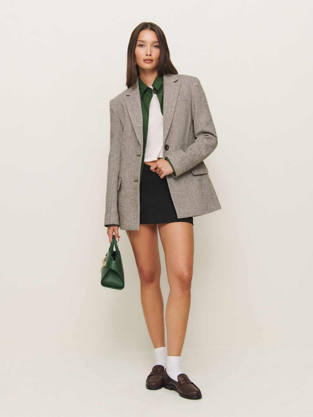 James Relaxed Blazer - Brown Herringbone
