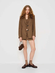 James Relaxed Blazer - Brown Check