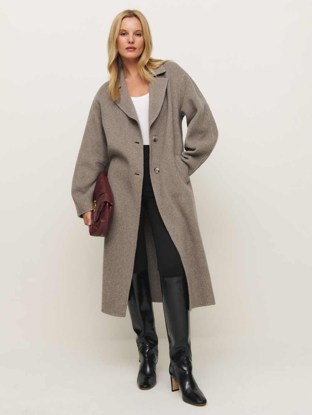 Wyatt Double-faced Coat - Stone