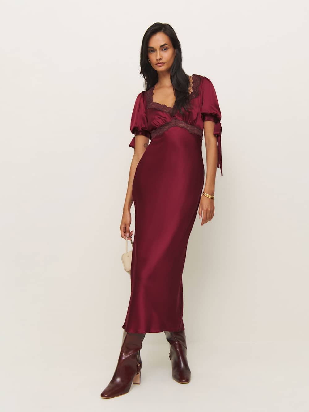 Stella Silk Dress - Crimson Clover