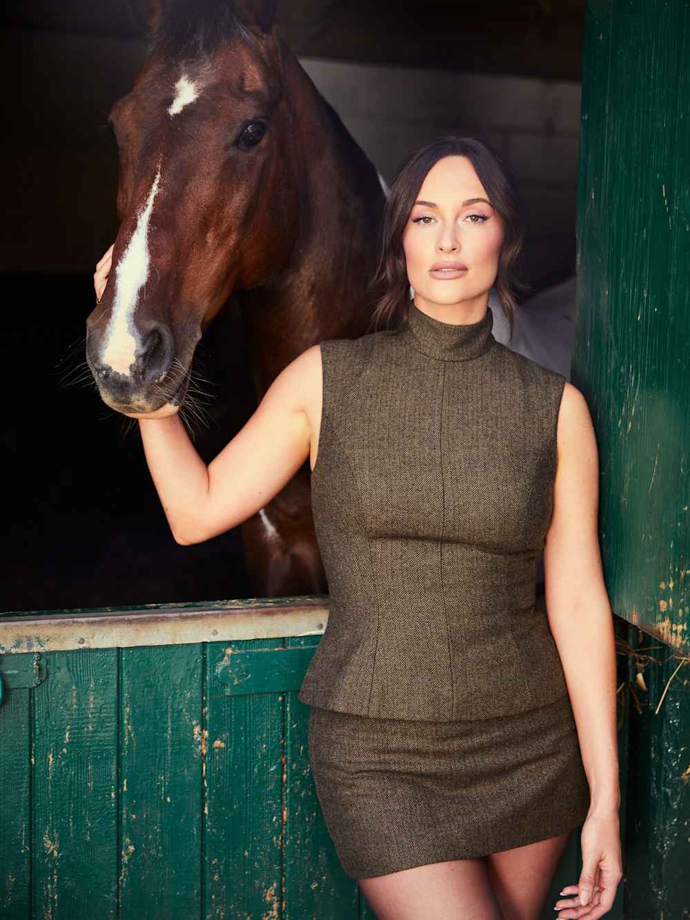 Sutton Top - Brown Herringbone