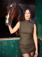 Sutton Top - Brown Herringbone