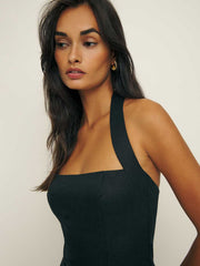 Malika Linen Jumpsuit - Black